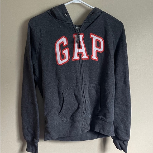 GAP Tops - GAP Charcoal Hoodie with Red Lettering​